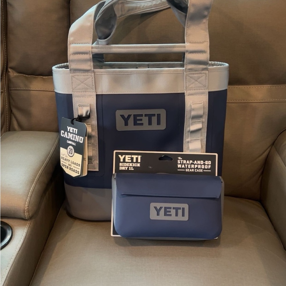 YETI Blue and Gray Tote Bag